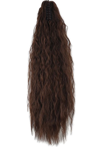 Tokalı Kabarık Dalgalı At Kuyruğu - Kahve Karamel modelleri