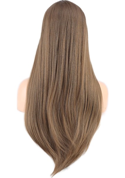 Düz Perçemli Uzun Fiber Sentetik Peruk - Bebek Kumralı fırsatları