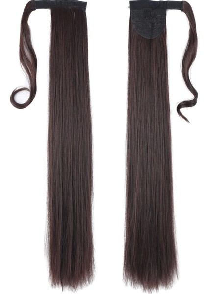 Bağlamalı Düz At Kuyruğu - Koyu Kahve