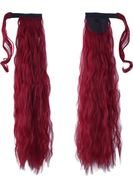 Bağlamalı Kabarık Dalgalı At Kuyruğu - Kızıl