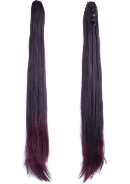 Tokalı Düz At Kuyruğu - Koyu Kızıl