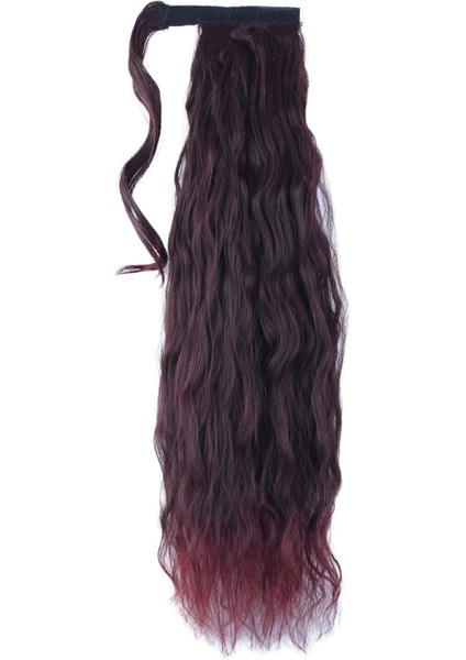 Bağlamalı Kabarık Dalgalı At Kuyruğu - Koyu Kızıl fiyatları