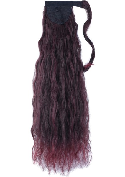 Bağlamalı Kabarık Dalgalı At Kuyruğu - Koyu Kızıl modelleri