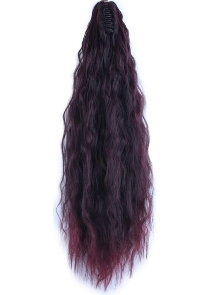 Tokalı Kabarık Dalgalı At Kuyruğu - Koyu Kızıl modelleri