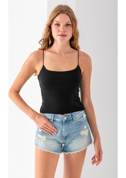 Kadın Kare Yaka Ince Askılı Basic Atlet Siyah - MS0000514 fiyatları