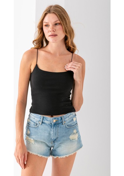 Kadın Kare Yaka Ince Askılı Basic Atlet Siyah - MS0000514 modelleri