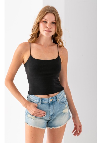 Kadın Kare Yaka Ince Askılı Basic Atlet Siyah - MS0000514 indirimleri