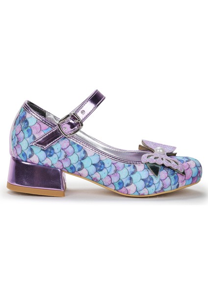 Deniz Kızı Inci Fiyonklu Simli Kız Çocuk Topuklu Abiye Ayakkabı modelleri