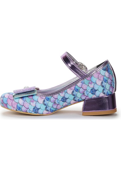 Deniz Kızı Inci Fiyonklu Simli Kız Çocuk Topuklu Abiye Ayakkabı fırsatları