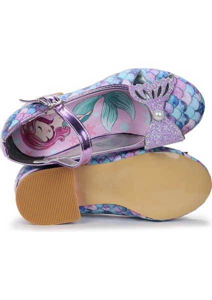 Deniz Kızı Inci Fiyonklu Simli Kız Çocuk Topuklu Abiye Ayakkabı indirimleri