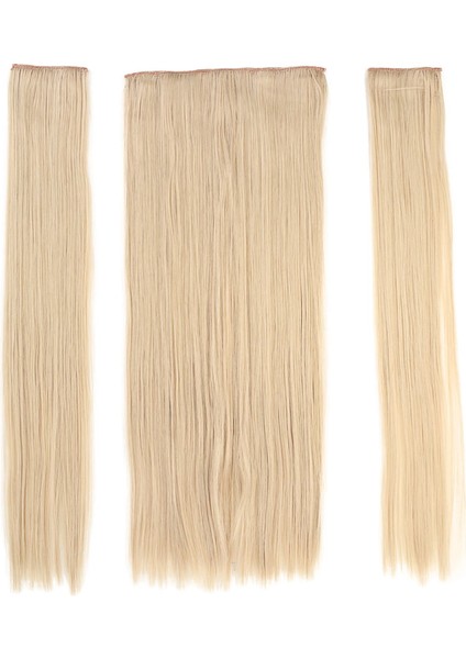 Fiber Sentetik Düz Yarım Ay + 2 Yan Çıt Çıt - Kumral Beyaz Platin Röfleli