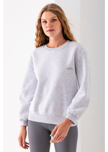 Kadın Bisiklet Yaka Miu Miu Aksesuarlı 3ip Sweatshirt Gri - 2627 fiyatları