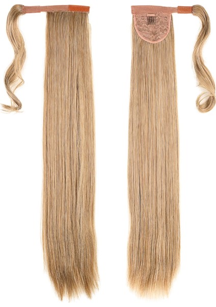 Bağlamalı Düz At Kuyruğu - Karamel Platin Röfleli