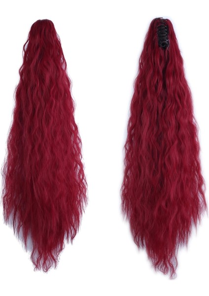 Tokalı Kabarık Dalgalı At Kuyruğu - Kızıl