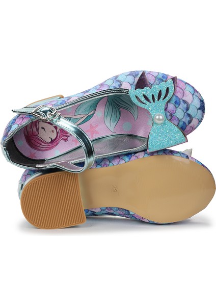 Deniz Kızı Inci Fiyonklu Simli Kız Çocuk Topuklu Abiye Ayakkabı indirimleri