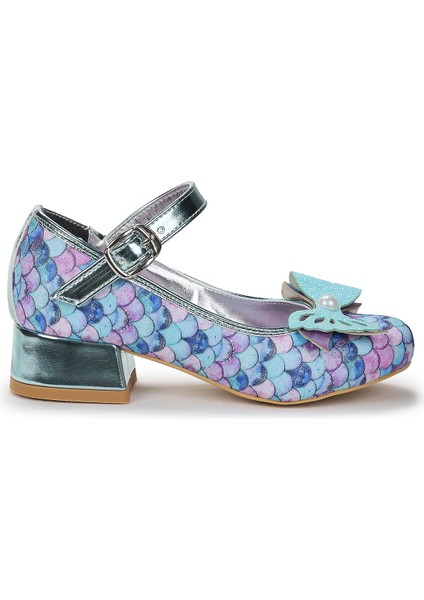 Deniz Kızı Inci Fiyonklu Simli Kız Çocuk Topuklu Abiye Ayakkabı modelleri