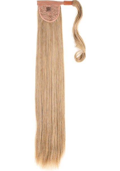 Bağlamalı Düz At Kuyruğu - Karamel Platin Röfleli modelleri