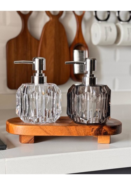 Lüks Kristal Görünümlü Sıvı Sabunluk – Şeffaf & Füme Renk Seçenekleri | Banyo ve Mutfak Için Şık Dispenser fiyatları