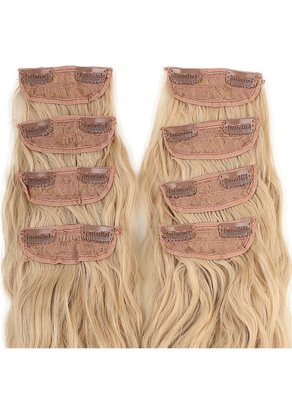 Fiber Sentetik Kabarık Dalgalı 8 Parça Çıt Çıt - Balköpüğü Beyaz Platin Röfleli fiyatları