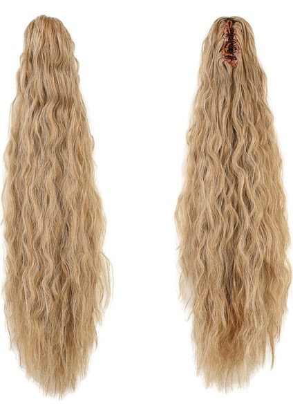 Tokalı Kabarık Dalgalı At Kuyruğu - Karamel Platin Röfleli