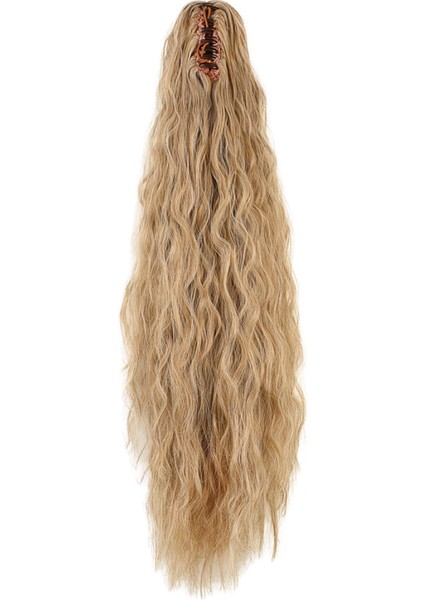 Tokalı Kabarık Dalgalı At Kuyruğu - Karamel Platin Röfleli modelleri