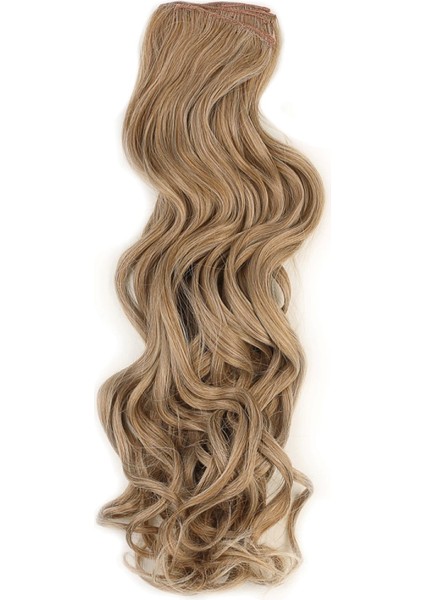 Fiber Sentetik Dalgalı 8 Parça Çıt Çıt - Karamel Platin Röfleli