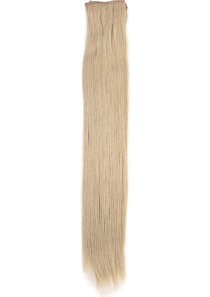 Fiber Sentetik Düz 8 Parça Çıt Çıt - Kumral Beyaz Platin Röfleli