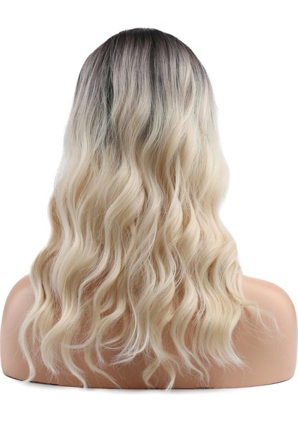 Dalgalı Kısa Perçemli Fiber Sentetik Peruk - Kahve / Platin Ombreli fırsatları