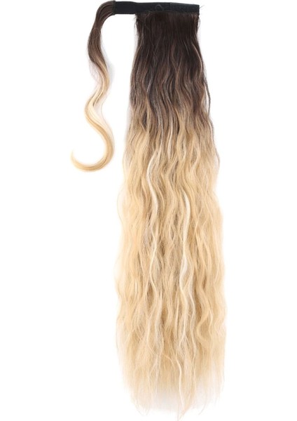 Bağlamalı Kabarık Dalgalı At Kuyruğu - Kahve- Bal Köpüğü Ombre ve Platin Işıltılı fiyatları