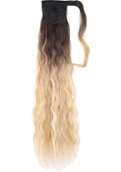 Bağlamalı Kabarık Dalgalı At Kuyruğu - Kahve- Bal Köpüğü Ombre ve Platin Işıltılı modelleri