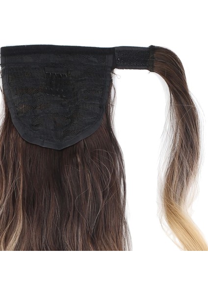 Bağlamalı Kabarık Dalgalı At Kuyruğu - Kahve- Bal Köpüğü Ombre ve Platin Işıltılı fırsatları