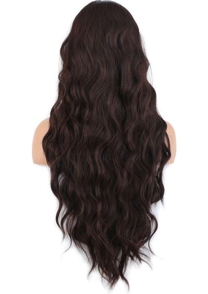 Uzun Su Dalgası Fiber Sentetik Peruk - Kızıl Kahve fırsatları