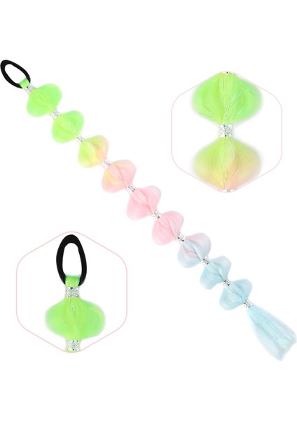 Örgülü Simli Aksesuarlı Lastikli At Kuyruğu - ACM27