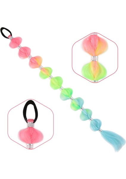 Örgülü Simli Aksesuarlı Lastikli At Kuyruğu - ACM05