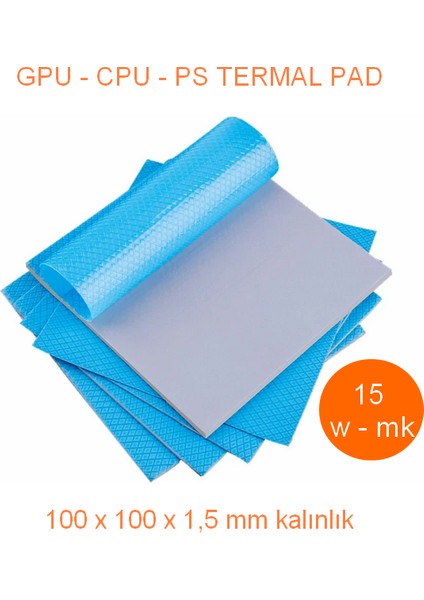 100 x 100 x 1,5 mm Gri Termal Iletken Pad - 15 W/m-K
