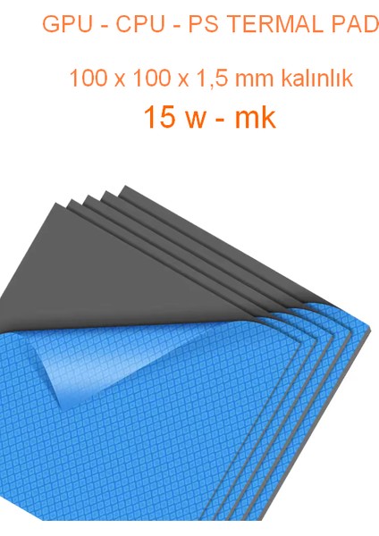 100 x 100 x 1,5 mm Gri Termal Iletken Pad - 15 W/m-K fiyatları