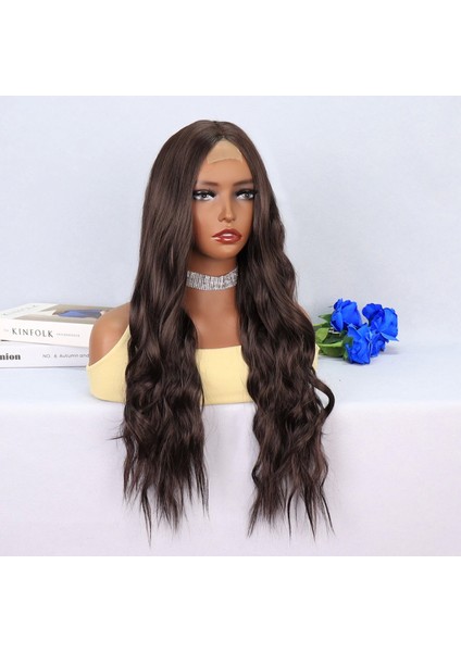 Koyu Kumral Dalgalı Uzun Tül Peruk fiyatları
