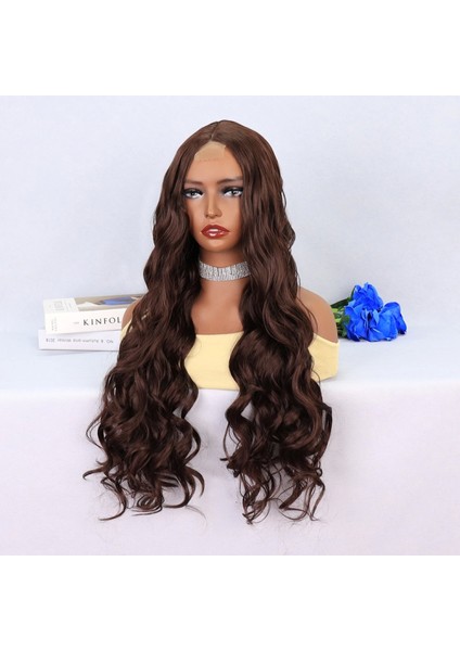 Kahverengi Dalgalı Uzun Tül Peruk modelleri
