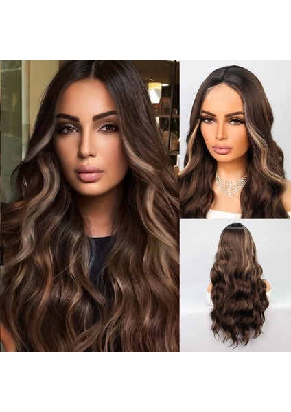 Koyu Kumral Balköpüğü Işıltılı Tül Peruk
