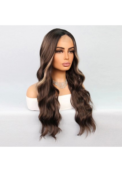 Koyu Kumral Balköpüğü Işıltılı Tül Peruk modelleri