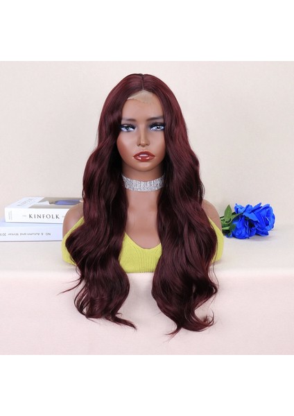 Koyu Kızıl Kahve Tül Peruk