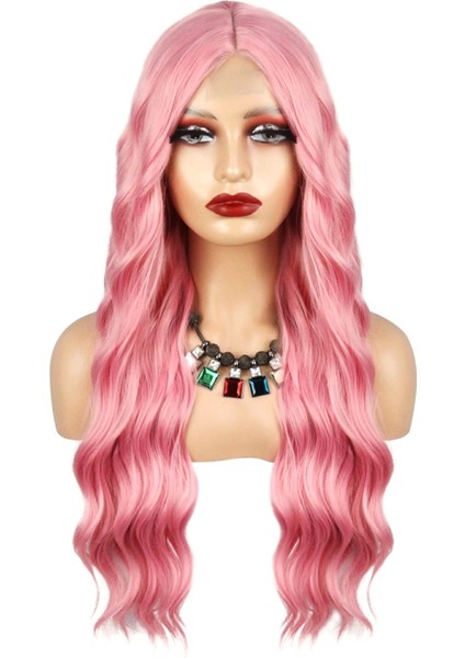 Pembe Dalgalı Tül Peruk