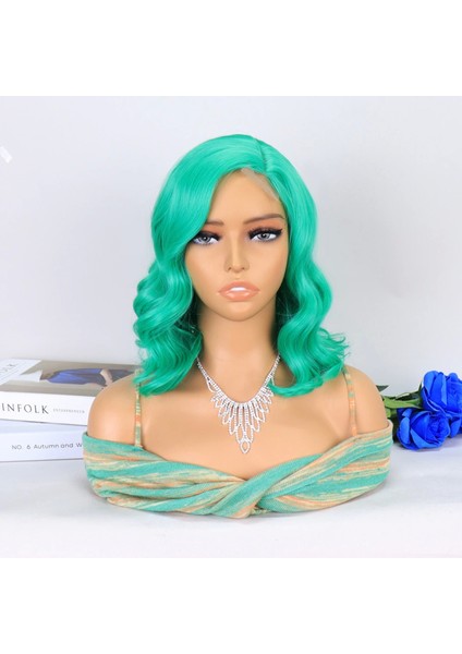 Açık Yeşil Yan Tül Peruk