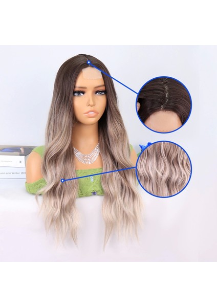 Rus Kumralı Beyaz Platin Ombre ve Röfleli Tül Peruk fırsatları