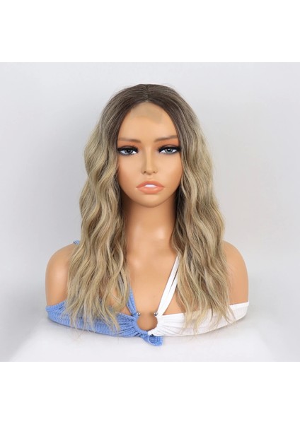 Kumral / Balköpüğü Ombre ve Röfleli Küt Tül Peruk