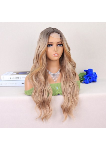 Koyu Kumral Dore Sarı Ombreli Perçemler Bakır Işıltılı Tül Peruk fiyatları