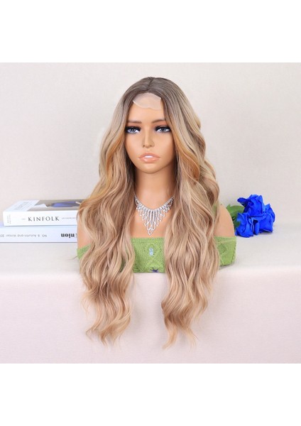 Koyu Kumral Dore Sarı Ombreli Perçemler Bakır Işıltılı Tül Peruk modelleri