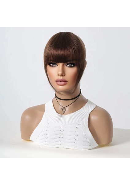 Yoğun Gerçek Saç Perçem - Kahverengi modelleri