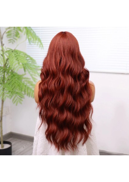 Koyu Bakır Su Dalgalı Tül Peruk indirimleri