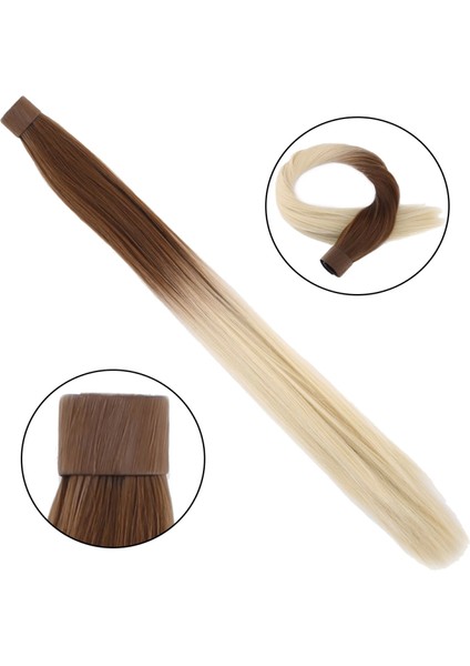 Fiber Sentetik Sihirli At Kuyruğu - Açık Kumral / Platin Ombreli